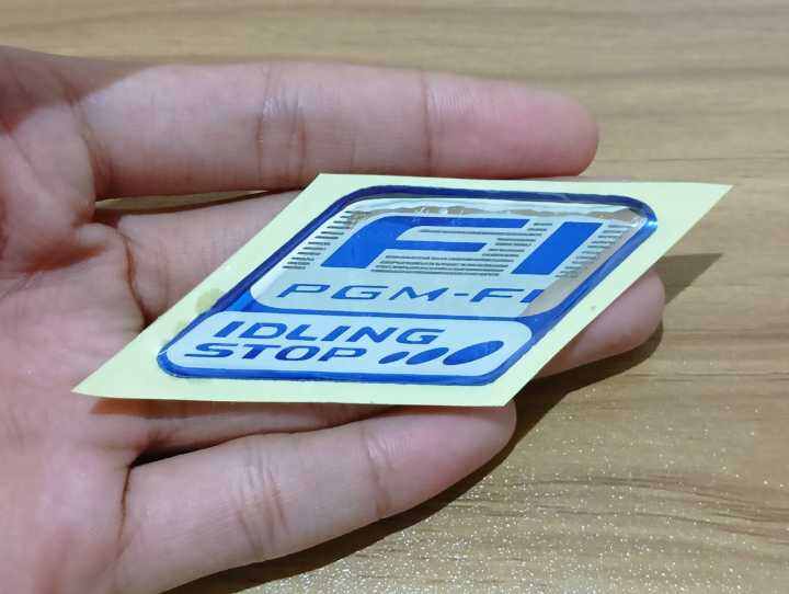 Stiker Timbul Logo Pgm Fi Emblem Idling Stop Acesoris Motor Honda Murah