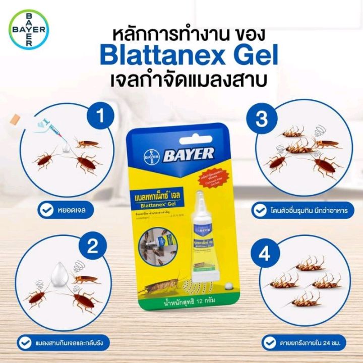 bayer-ไบเออร์-แบลททาเน็กซ์เจล-เหยื่อกำจัดแมลงสาบ-ชนิดเจล-น้ำหนักสุทธิ-12-กรัม