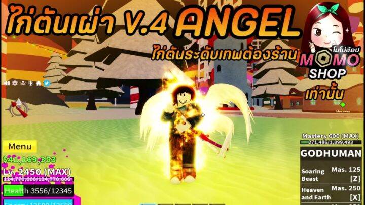 Blox Fruit Level 2450 Race Angel V4 T10 GodHuman Full Awakened