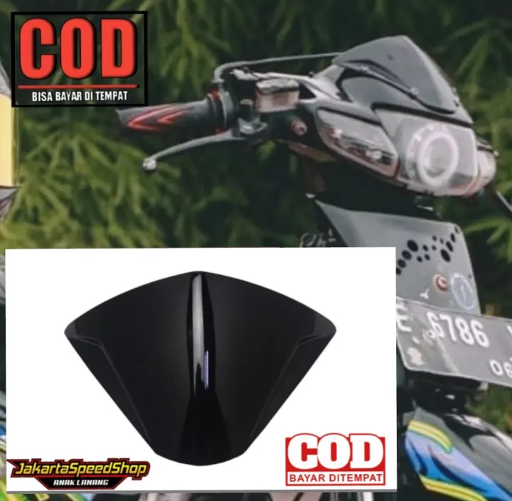 VISOR SUPRA X LAMA SUPRA FIT LAMA BAHAN TEBAL HITAM POLOS PLUS LEM 3M