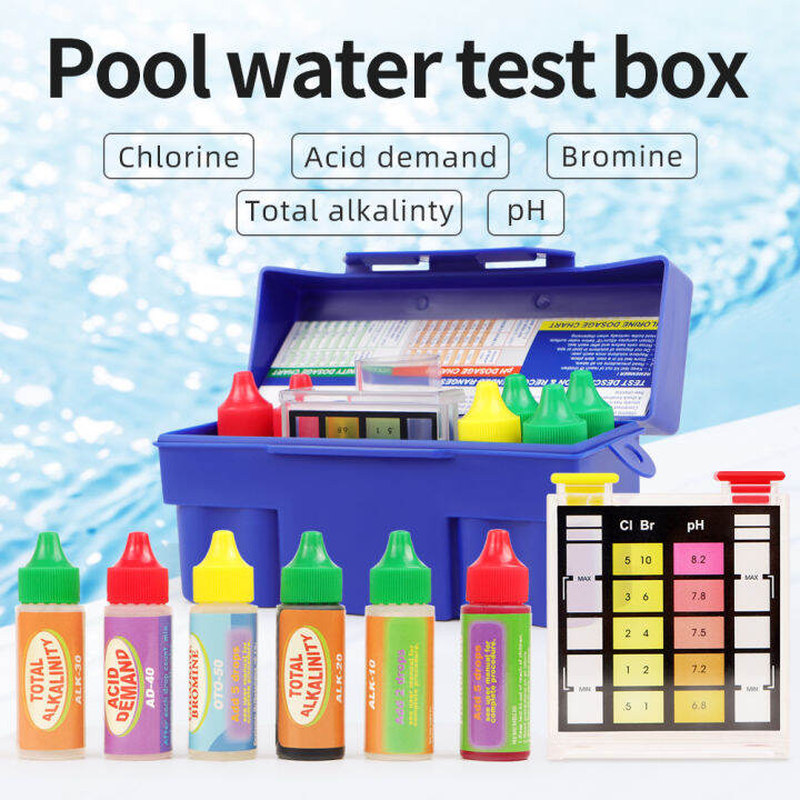 Pool Water Test Kit Chlorine Ph Bromine Alkalinit Acid Demand Way Test Kit Inspection Liquid