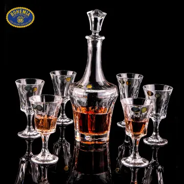 Bohemia Crystal Wine, Brandy or Whiskey Decanter with Stopper 1000ml