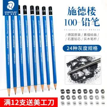 12 pcs Staedtler 100B Pencil Professional Drawing Pencils Student