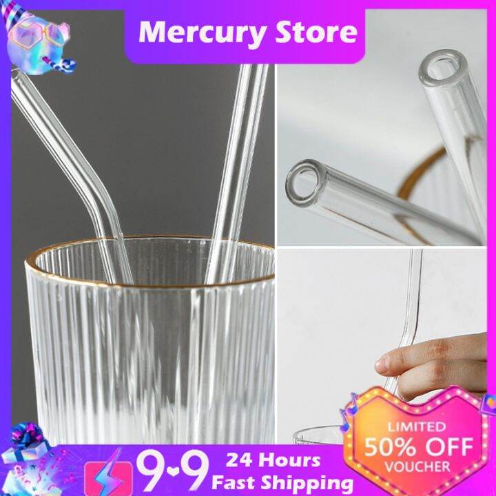 Transparent Straight & Bent Reusable Glass Straw | Lazada PH