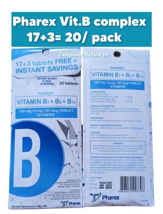 PHAREX Vitamin 20tabs Tipid Pack Feb 2024 Lazada PH