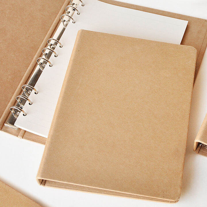[Note] Kraft Paper Hard Surface Loose Spiral Notebook Removable Blank