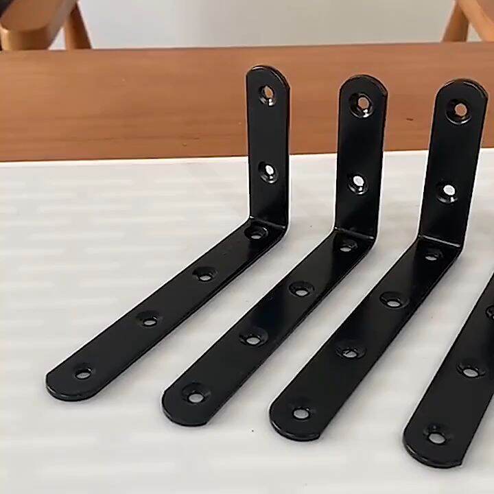 4Pcs/set L Shape Wall Bracket Shelf Angle Bracket Cast Iron Heavy Duty Wall Mounted Shelf