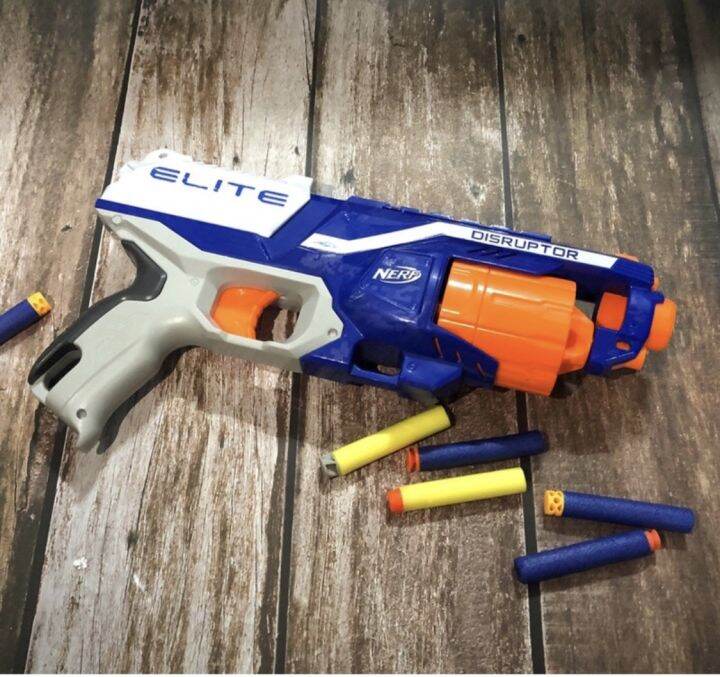 Used NERF N-strike Elite Disruptor 6 round revolver toy foam blaster ...