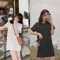 TWEED MINIDRESS ชุดเดรสผู้หญิง มินิเดรสผ้าทวิต เดรสใส่ทำงาน เสื้อผ้าผู้หญิง เดรสสั้น ชุดทำงาน เสื้อผ้าแฟชั่น