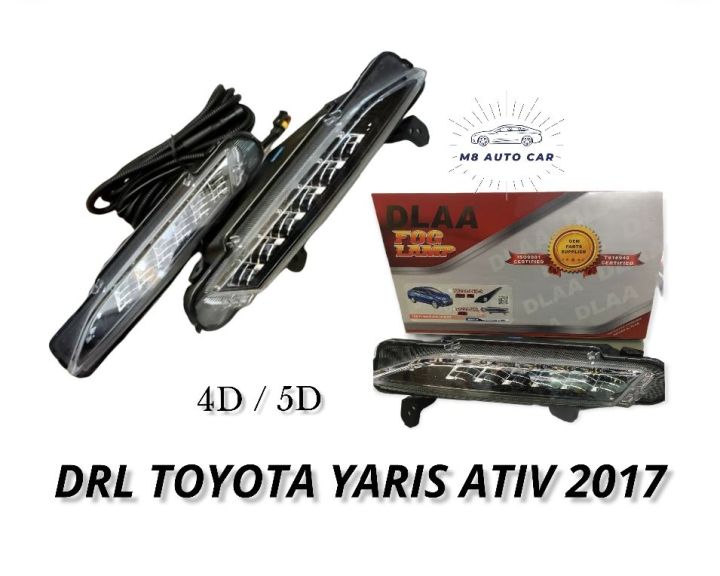 ไฟเดไลท์ drl yaris ativ 2017 2018 2019 เดไลท์ ยาริส เอทีฟ DRL TOYOTA YARIS ATIV 2017 รุ่น 4ประตู และ 5 ประตู