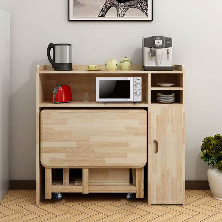 Solid Wood Sideboards Folding Dining Table Combination Small