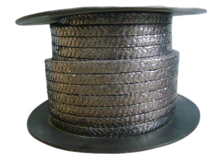 Flexible expanded graphite impregnated PTFE gland packing lubricated