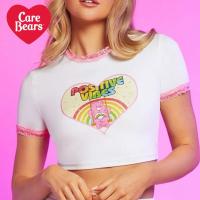 Care Bears เสื้อยืด ครอป กราฟฟิค ตัดขอบลูกไม้