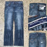 VILLAND JEANS​?กางเกง​ยีนส์​ขา​กระบอก​ฟอกสี​ผ้าด้านเอว34ยาว​42​ปลา​ยขา​9