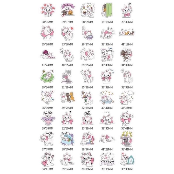 sticker-สติ๊กเกอร์-marie-h-155-มาเรีย-40ชิ้น-แมวมารี-แมวเหมียว-ดิสนี-disney-ดิสนีย์-maree-มาลี-cat-แมวมาลี-มารี-แมว