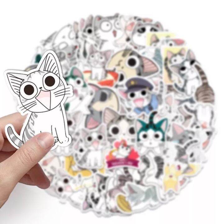 sticker-สติ๊กเกอร์-น้องแมวน่ารัก-365-น้องแมว-50ชิ้น-น้องน่ารักมาก-น้อง-แมว-น่ารัก-cat-น้อน-แมว-เหมียว-แมว-แมวส้ม