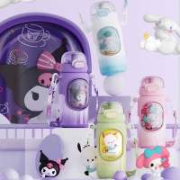 ขวดน้ําสเตนเลส 316 ลายการ์ตูน Sanrio พร้อมหลอดดูด ความจุขนาดใหญ่ 460 มล. สําหรับเด็กนักเรียน