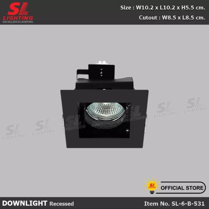 โคมไฟ-sl-6-b-531-downlight-sl-6-sn-531ดาวน์ไลท์ฮาโลเจน-mr16-เหลี่ยมแบบปรับมุมได้-สีขาว-white-sl-6-w-531