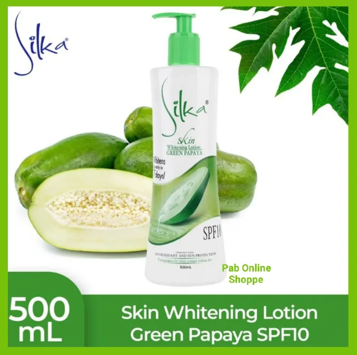 Silka Whitening Lotion Green Papaya 500ml With Spf10 Nutriblend