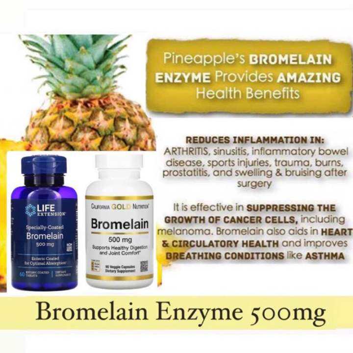 [ONHAND] Bromelain 599mg 90 capsules California Gold Nutrition Life
