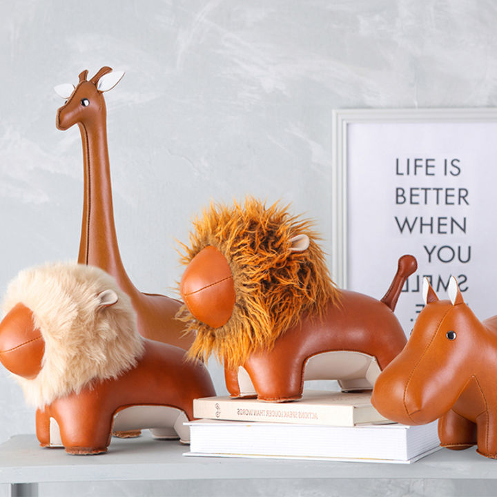 Zuny Home Door Stop Living Room Floor Handmade Animal Shape Lion Hippo Gift  Chair Stool Simple Modern Creative | Lazada