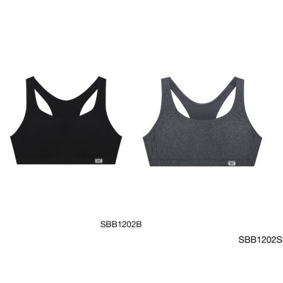 Sabina รหัส SBB1202 เสื้อชั้นใน Sport Bra รุ่น Sbn Sport สีดำ และเทาเข้ม