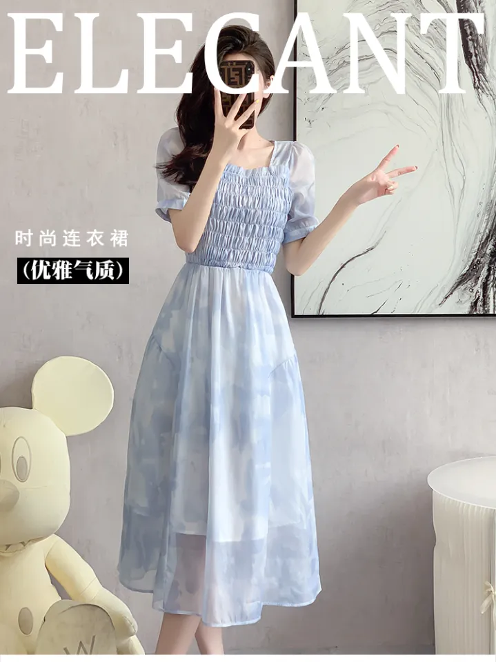 Chân váy midi dáng xòe màu xanh CV05-03 | Thời trang công sở K&K Fashion