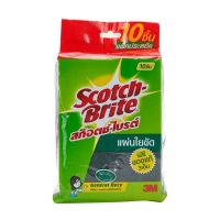 Scotch Brite สก๊อตช์ไบรต์ สก็อตไบรท์ แผ่นใยขัดไม่มีฟองน้ำ แผ่นใยขัด ขนาด 4*6 นิ้ว 1 แพค*10 ชิ้น