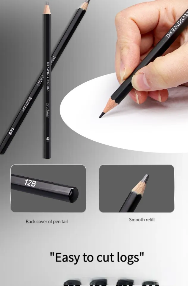 14Pcs Professional Sketch Pencil Set HB 2H 4H B 2B 3B 4B 5B 6B 7B 8B 10B  12B 14B Graphite Art Hand-Painted Pen School Stationery