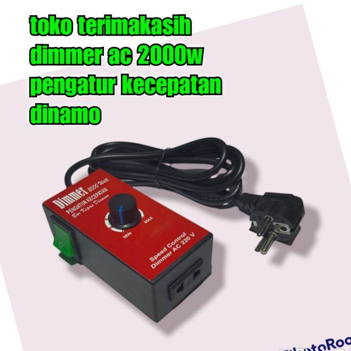 Jsbdg Pengatur Kecepatan Dinamo Mesin Bor Gerinda Max 2000w 2000 Watt Dimmer Ac 2000 Watt