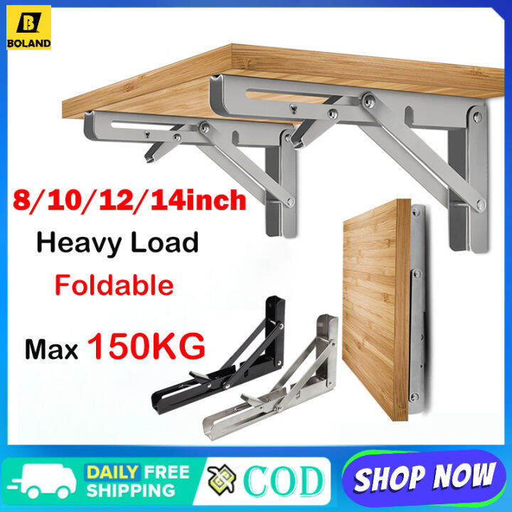 Boland 2Pcs Triangle Folding Angle Bracket 8/10/12/14Inch Adjustable