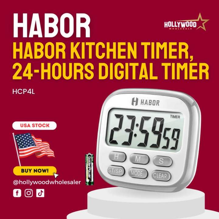 Habor Kitchen Timer, 24-Hours Digital Timer [Multifunctional] with