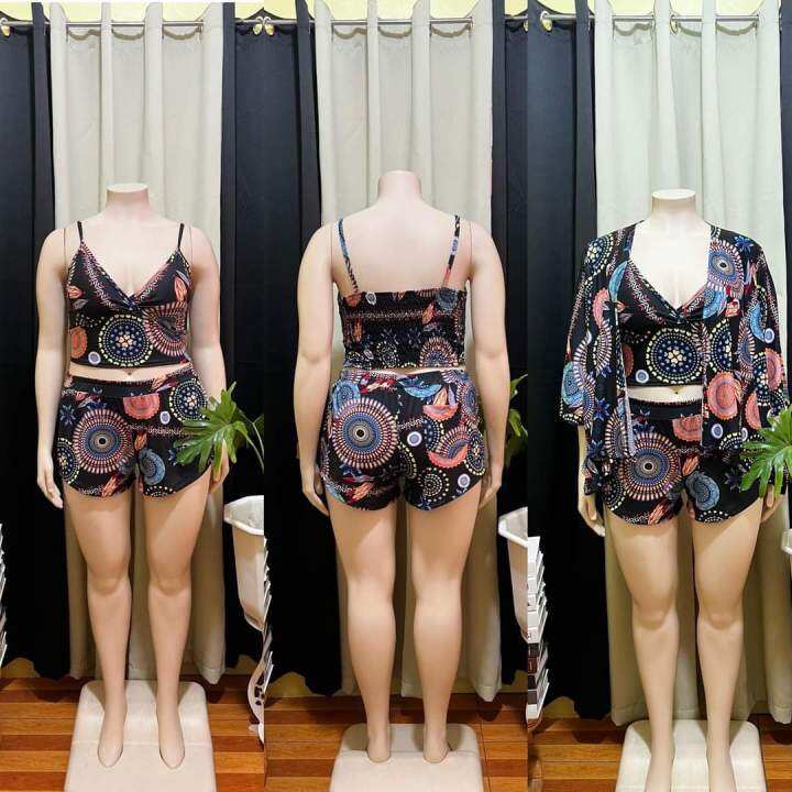 PLUSSIZE 3&1 SWIMWEAR KIMONO SET Lazada PH