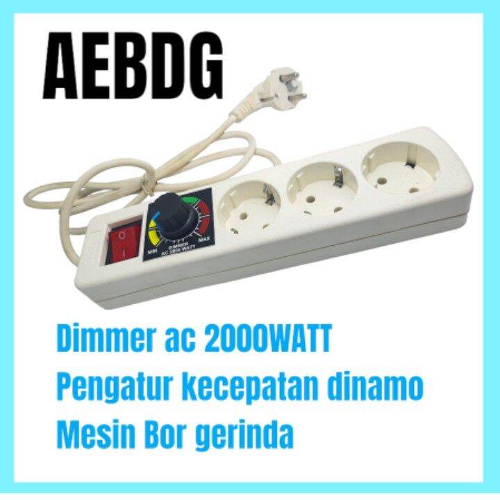 AEBDG Dimmer AC 2000w Pengatur Kecepatan Gerinda Dimer Stop Kontak