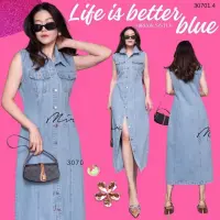 •MiRRoRSiSTERs MaRs DeNiM DReSS•• เดรสเชิ้ตยีนส์แขนกุด ตัวเก๋เท่ห์ๆ....!! มาดชิค ช่วงบนเป็นคอปกเชิ้ตแขนกุด แต่งฝาปิดกระเป๋า2ข้างซ้ายขวา ตะเข็บjean-lineสวย กระดุมผ่าหน้าเปิดปิดได้ตลอดตัว แพทเทรินสวยทรงAสอบ ใครใส่ก็เท่ห์smart