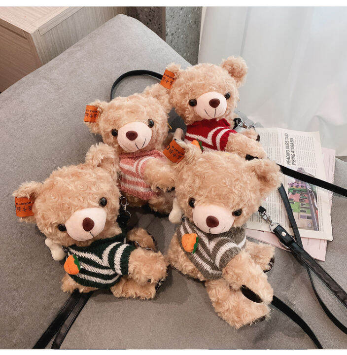 Bobo Ins Trendy Teddy Bear Rose Velvet Bag Messenger Bag Selling Cute