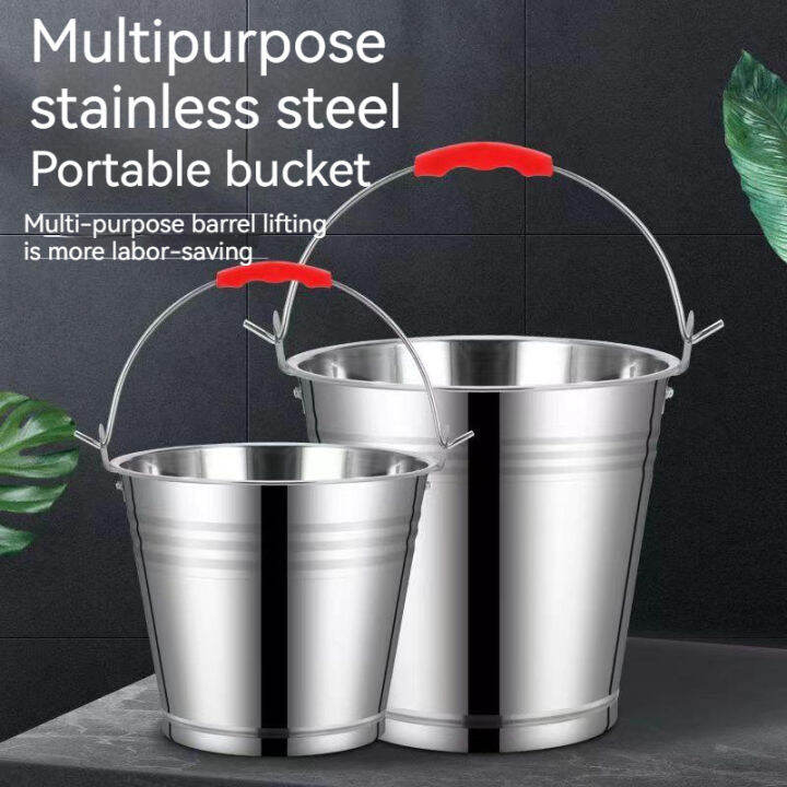 Stainless steel bucket Multi-purpose Hand held type Large capacity ...