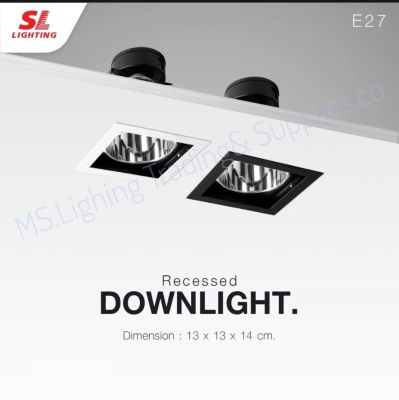 SL LIGHTING SL-6-SW-661โคมไฟดาวน์ไลท์ E27 แบบฝังฝ้า ทรงสี่เหลี่ยม รุ่น SL-6-661