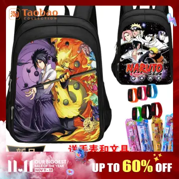 Belita Amy 3pcs/Set Naruto Backpack Cartoon Anime Figures Student School Bag High-Capacity Travel Bag Messenger Bag Pencil Case Kids Gift Other