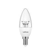 LEKISE หลอดไฟ LED Candle Light E14 C35 4W แสงสีขาว (ใส)