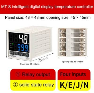ตัวควบคุมอุณหภูมิแบบดิจิตอล Temperature Controller PID ,ขนาด48*48*75มม.2เอาท์พุท รีเลย์/โซลิทสเตท (relay/ssr),1อลาร์ม