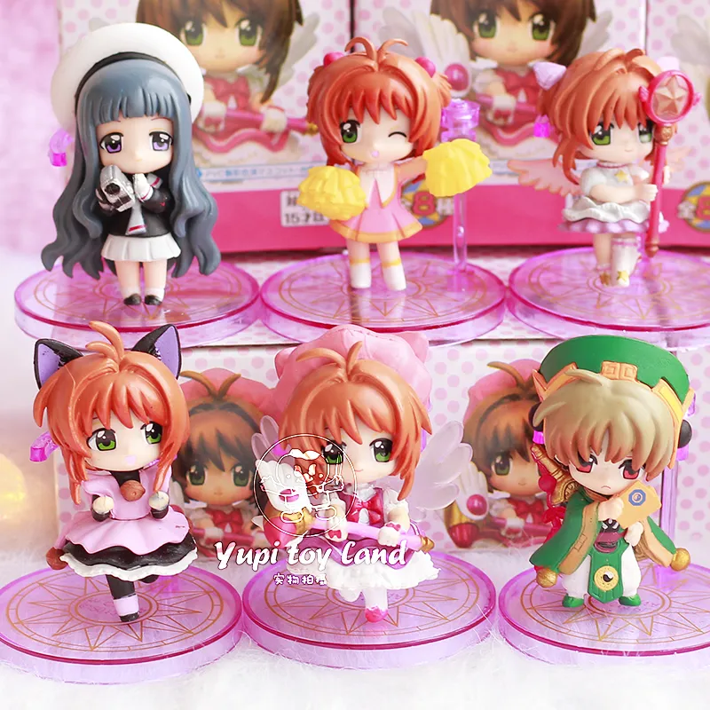 Original menina mágica sakura q versão cartão captor kinomoto sakura li  syaoran bela menina gacha modelo decoração - AliExpress