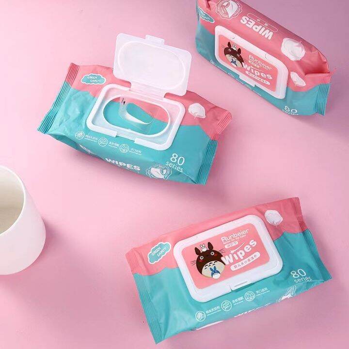 10Pcs Baby Wipes Baby Wet Tissue 80 Sheets Per Pack Face Tissue Hand