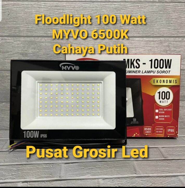 Myvo Lampu Sorot Floodlight Watt W Cahaya Putih K Lazada Indonesia