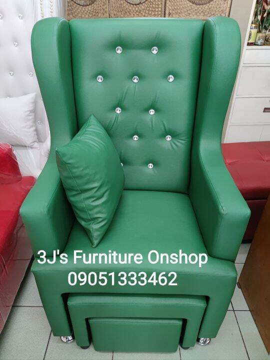 Spa Chair/Nail Chair/Pedicure/Manicure Chair standard pullout all space saver leatherette green