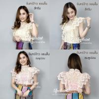 เสื้อลูกไม้จันทร์จ้าว แขนสั้น แถมฟรีสายเดี่ยวซับใน งานป้าย