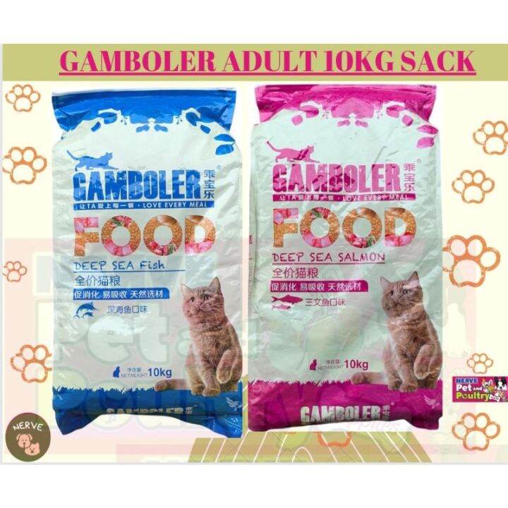 GAMBOLER CAT FOOD 10KG SACK FISH/ SALMON Lazada PH