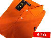 S อก 38 - 5XL อก 52 นิ้ว เสื้อโปโล ม้าเล็ก สีสัม เนื้อหนา