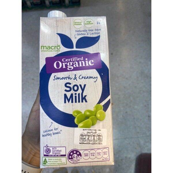 น้ำนมถั่วเหลือง ตรา มาโคร ออร์แกนิค 1 L. Organic Soy Milk ( Macro Brand