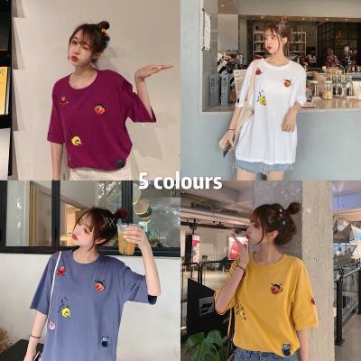 เสื้อOversize ลายปักเอลโม่กระจาย